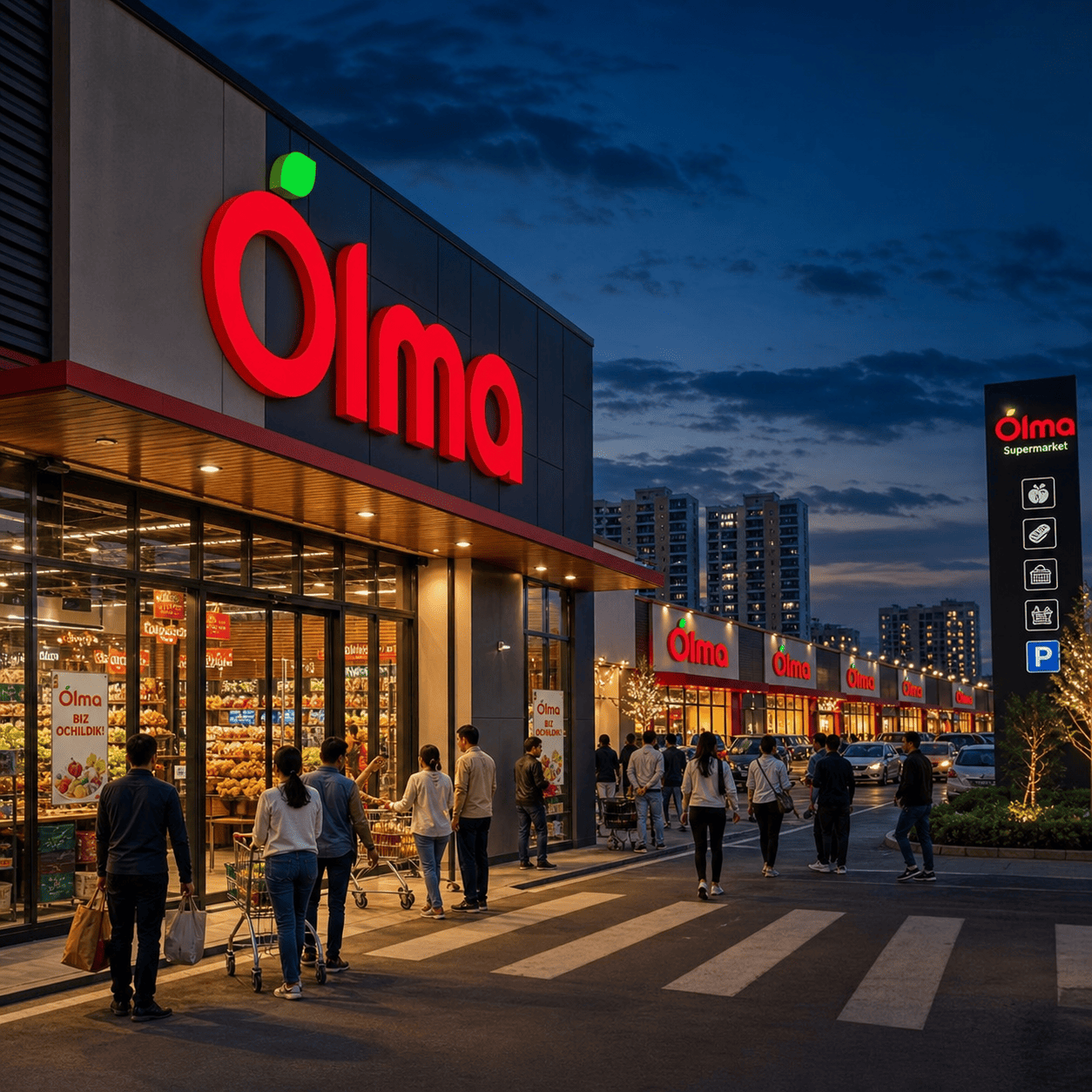 Olma ставит рекорд на рынке Узбекистана: 13 продуктовых магазинов за один день